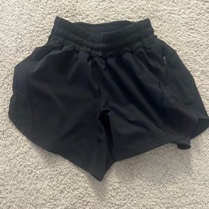 Black hotty hot lululemon size 4 “4” shorts
